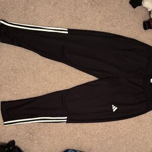 Adidas Women’s Black Joggers with White Stripes